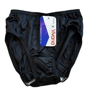 Vivana Vintage 1980s Small Black Silky Satin NWT Sissy Panties